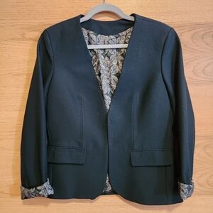 CUSTOM MADE TAYLORED FOREST GREEN LINED BLAZER - LIKE NEW - SMALL